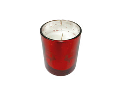 Christmas Scent Jar Candle Metallic Red