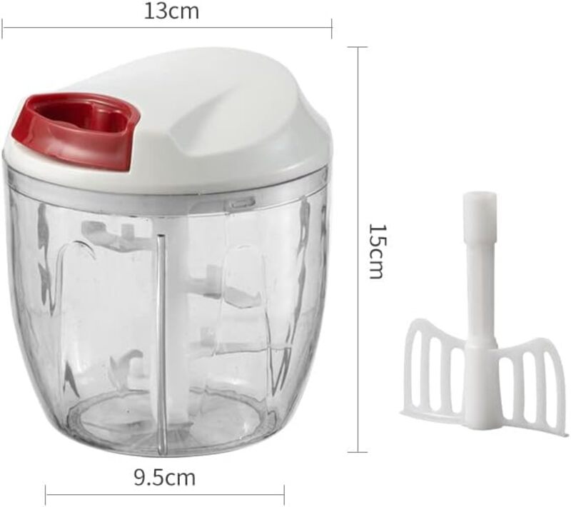 Manual Food Chopper 5 Blades 900ml Color White/Red