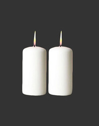 Pillar Candles Set of 2 - Decorative Rustic Candles Scented, White