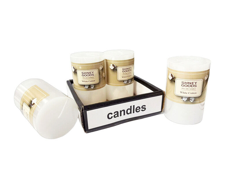 

Generic Pillar Candle Set of 4PCS WHITE COTTON 4.5CMX7.5CM