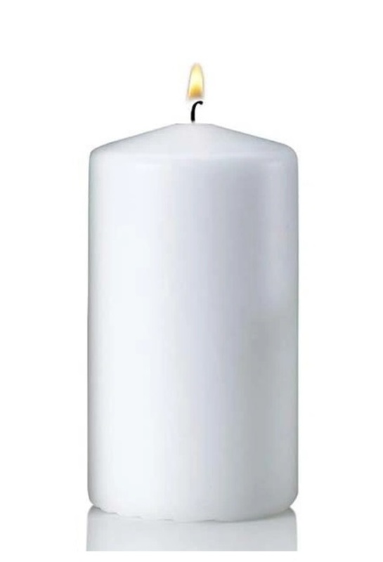 Pillar Candles Set of 2 - Decorative Rustic Candles Scented, White