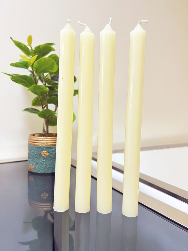 4pcs Taper Candles Long Pole Scented Candle 25cm Vanilla Blooms