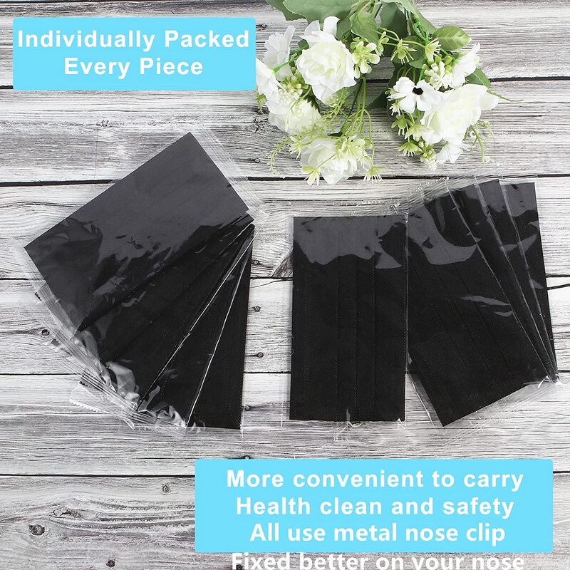 Disposable Face Mask Black Individual Packing  50PCS