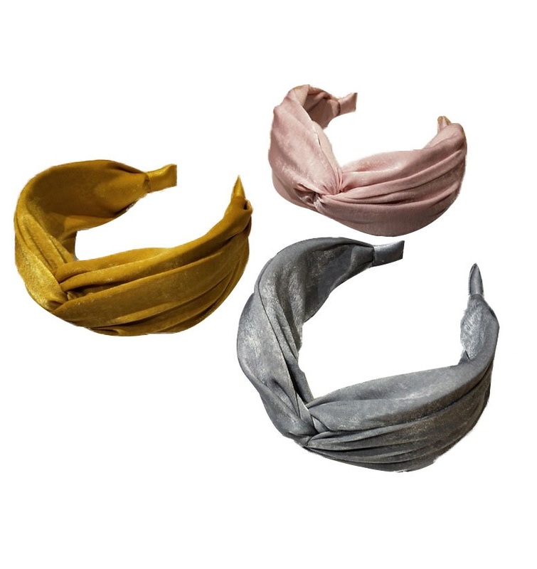 3-Piece Knotted Headbands Multicolour 18x13cm