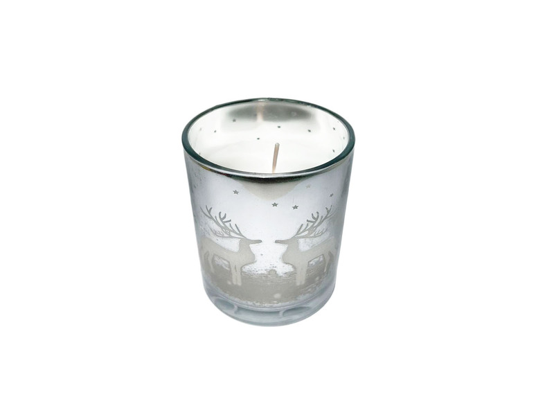 Christmas Scent Jar Candle Metallic Silver