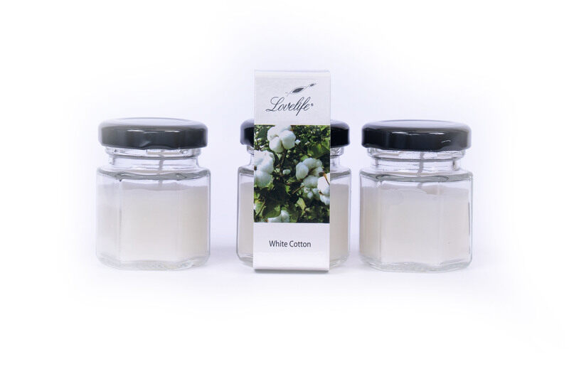 

Generic Scented Candles Women Gift Set: 3 Pack Glass Jar Candles White Cotton Scent