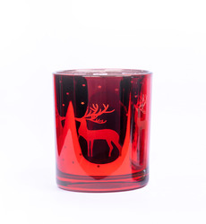 Christmas Scent Jar Candle Metallic Red