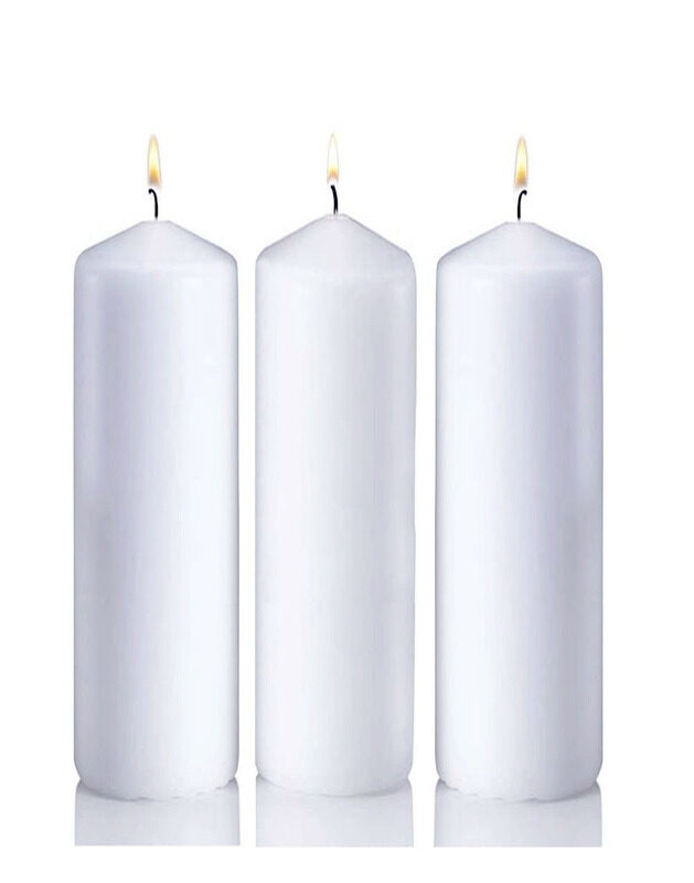 

Generic Pillar Candle Set of 3 - Decorative Rustic Candles Unscented and No Drip Candles - Ideal as Wedding Candles, Birthday, Holiday & Home Decoration, 1.5