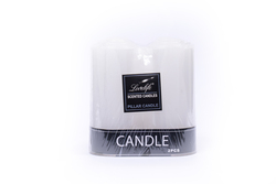 Pillar Candles Set of 2 - Decorative Rustic Candles Scented, White