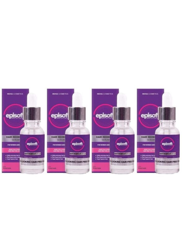 Episoft Hair Removal Inhibitor Serum for All Hair Types, 4 Pieces