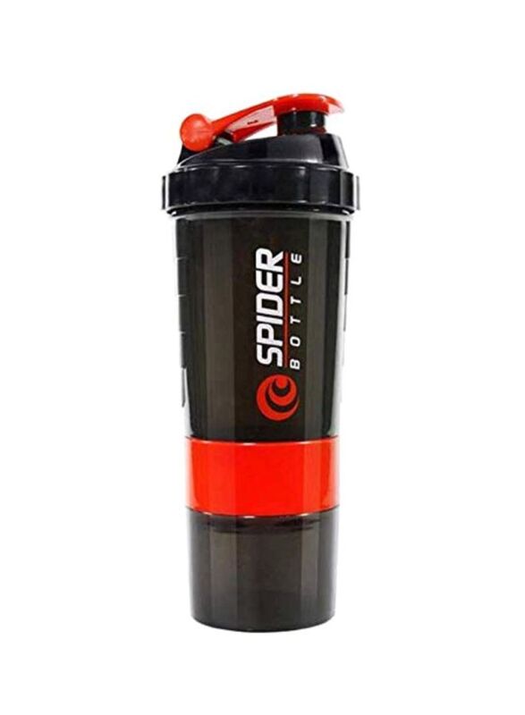 Anytime 4U 500ml Protein Shaker Water Bottle, Black/Red