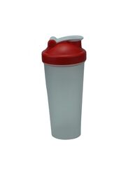 Protein Shaker Bottle, Grey/Red