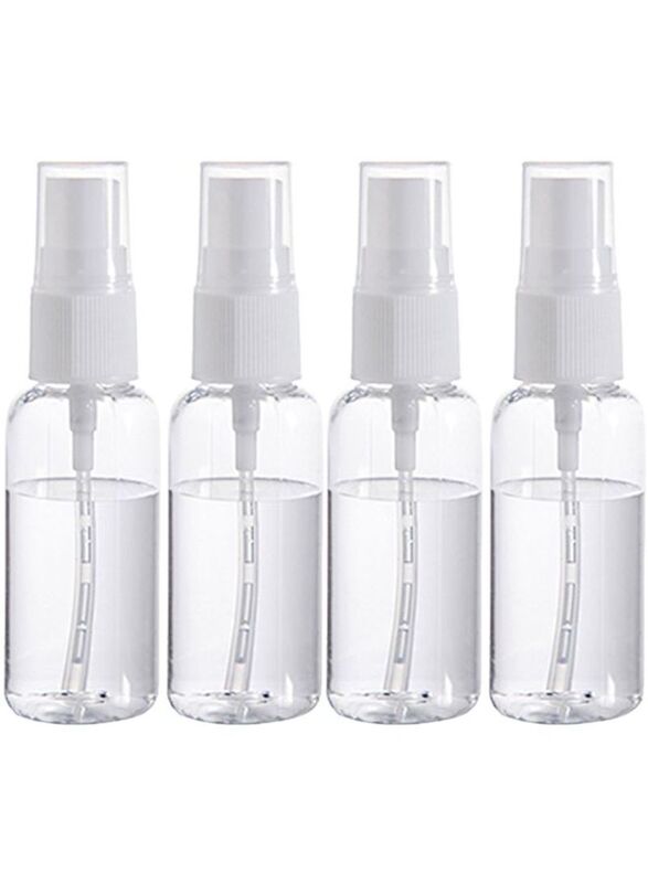 Mist Spray Bottles, 4 Pieces, Clear/White