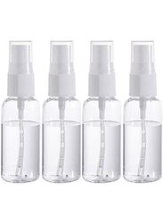 Mist Spray Bottles, 4 Pieces, Clear/White