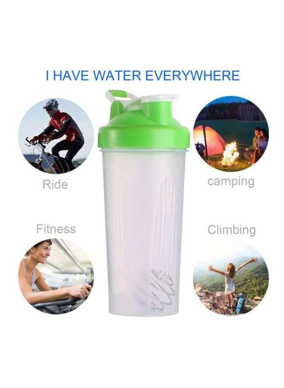 600ml Protein Shaker Mixer Bottle, Clear/Green