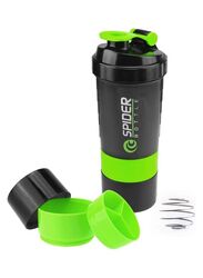 Lifetop 500ml Spider Bottle Protein Shaker, Green/Black