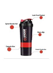 Anytime 4U 500ml Protein Shaker Water Bottle, Black/Red