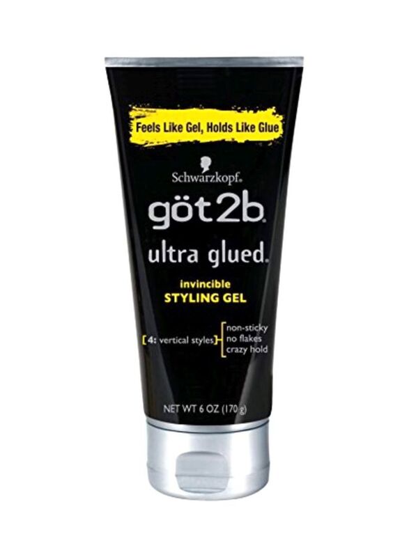 Got2b Ultra Glued Invincible Styling Hair Gel for All Hair Types, 2 x 6oz