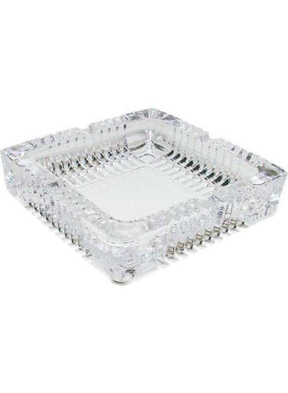 

Qianli 17.5x4.5cm Square Glass Ashtray, Clear