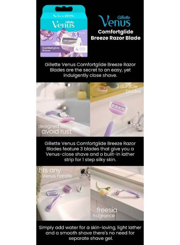 Gillette Venus Breeze Razor Blade with 4 Refills, One Size