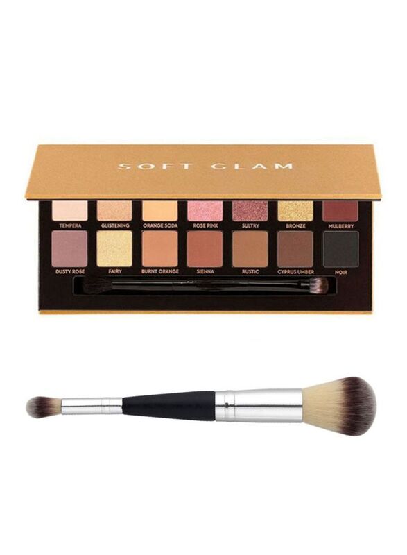 14-Color Soft Glam Eye Shadow Palette with Brush Set, Multicolour