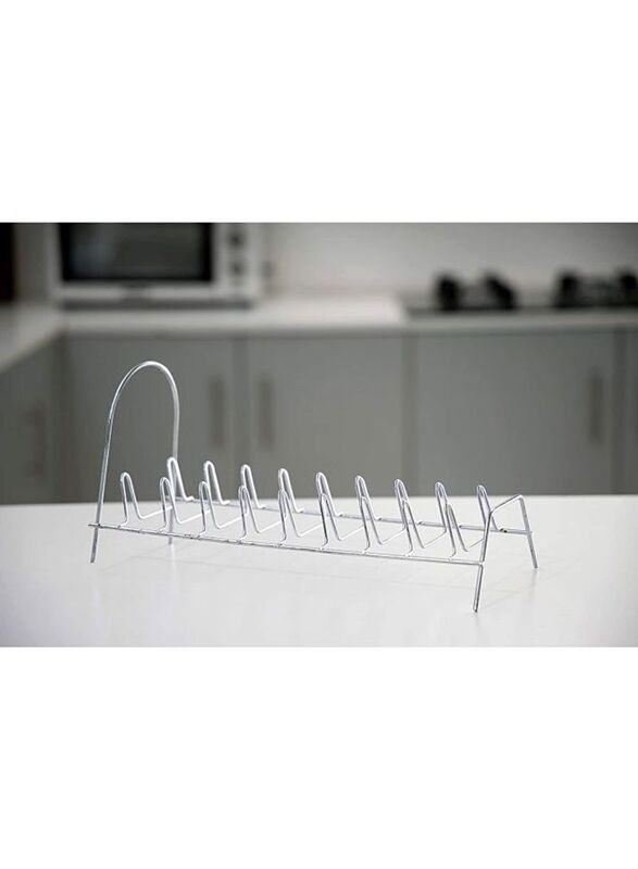 Delcasa 8-Column Plate Rack, 12cm, Silver