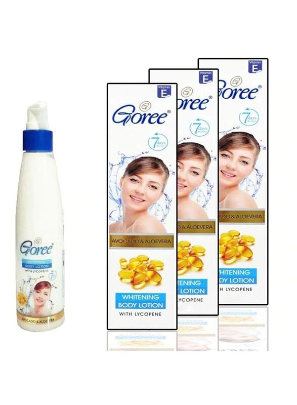 Goreem Goree Whitening Body Lotion, 3 x 205ml