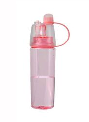 650ml Plastic Cool Mist Spray Water Bottle, Pink/Clear