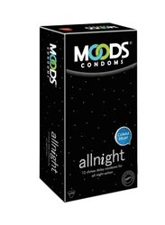 Moods All Night Climax Delay Condoms, 12 Pieces, Black