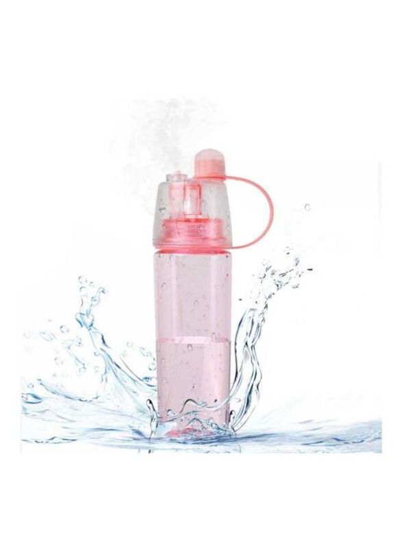 650ml Plastic Cool Mist Spray Water Bottle, Pink/Clear