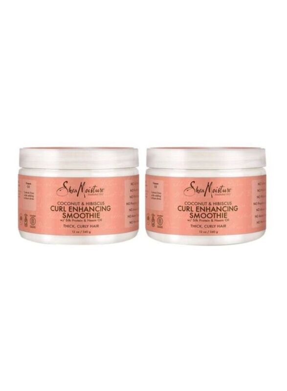 Shea Moisture Coconut and Hibiscus Curl Enhancer Smoothie for Curly Hair, 2 Pieces