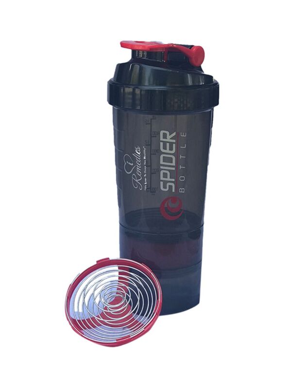 iRemedies 500ml Plastic Spider Protein Shaker Bottle, Multicolour