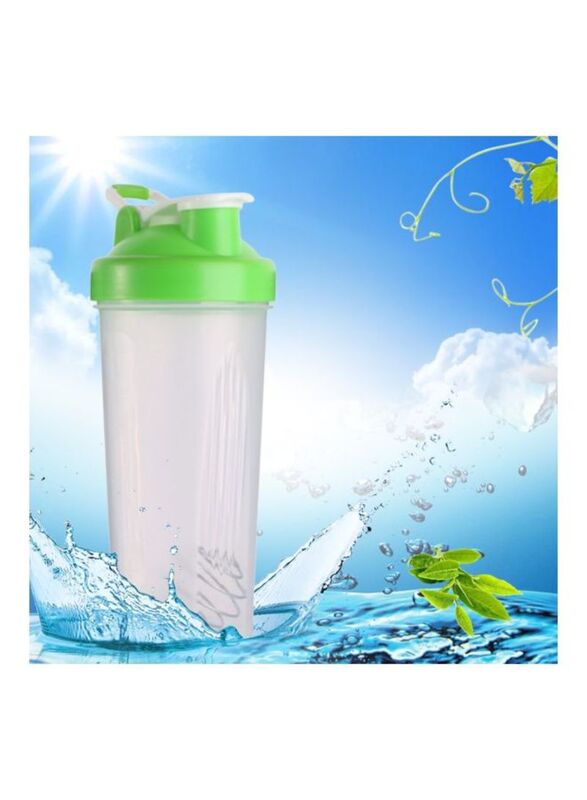 600ml Protein Shaker Mixer Bottle, Clear/Green