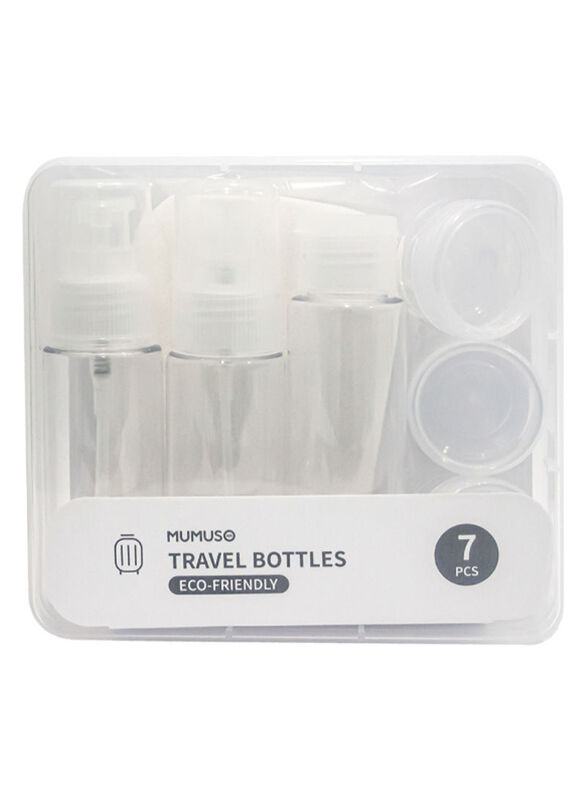 Mumuso Eco Friendly Travel Bottle, 7 Pieces, Clear