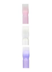 Voberry 3-Piece Hair Dye Bottle And Brush Applicator Set for All Hair Type, White/Pink/Blue