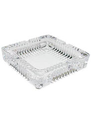 Square Crystal Glass Ashtray, Clear