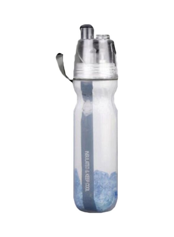 Double Deck Insulated Spray Water Bottle, White/Clear