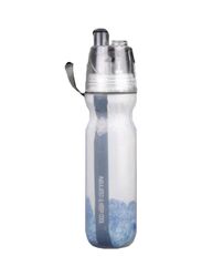 Double Deck Insulated Spray Water Bottle, White/Clear