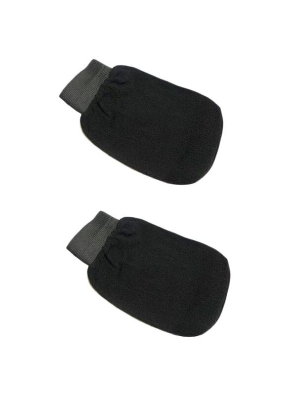 Moroccan Bath Glove, 2 Pieces, Black