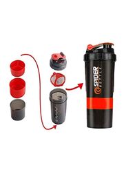 Anytime 4U 500ml Protein Shaker Water Bottle, Black/Red