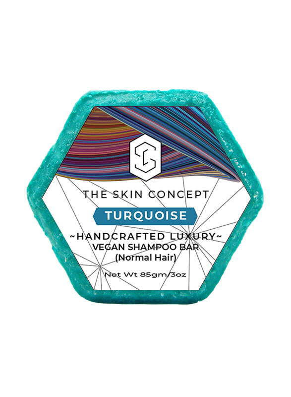 

The Skin Concept Turquoise Handcrafted Luxury Vegan Solid Shampoo Bar for All Hair Types, 85gm