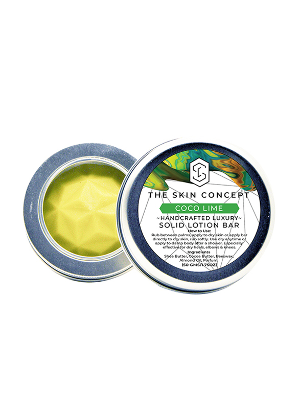 The Skin Concept Coco Lime Handcrafted Luxury Vegan Solid Lotion Bar, 50gm