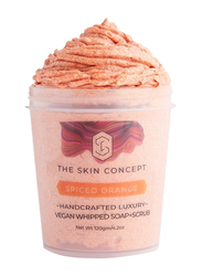 The Skin Concept Spiced Orange Handcrafted Luxury Vegan Whipped Soap + Scrub, Orange, 140gm