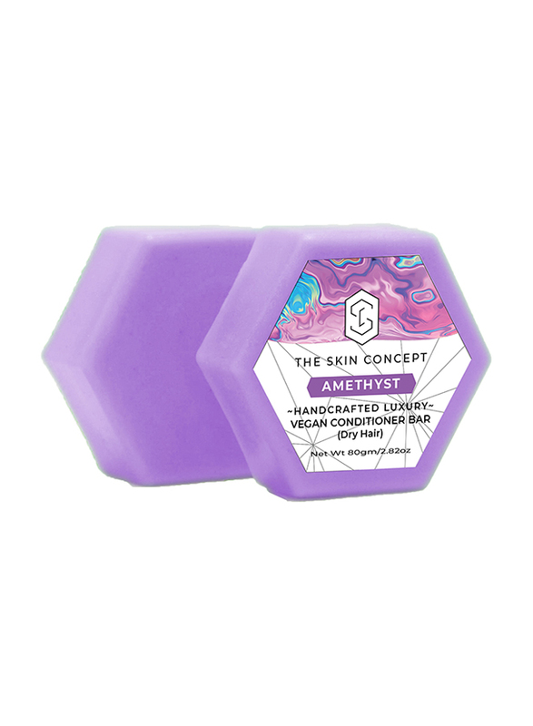 The Skin Concept Amethyst Handcrafted Luxury Vegan Solid Conditioner Bar for Dry Hair, 80gm