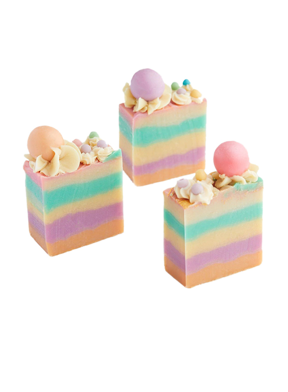 The Skin Concept Gumball Cake Handcrafted Luxury Vegan Dessert Soap, Multicolour, 2 Pieces