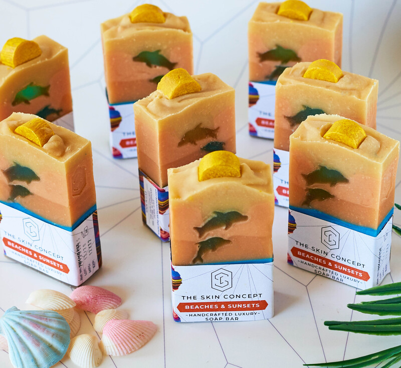 The Skin Concept Beaches & Sunsets Handcrafted Luxury Vegan Soap, Multicolour, 105gm