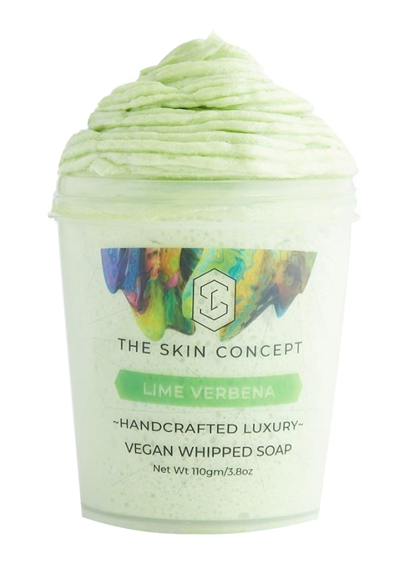 The Skin Concept Lime Verbena Handcrafted Luxury Vegan Whipped Soap, Green, 110gm