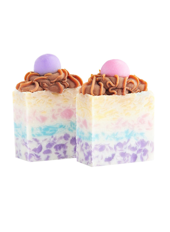 The Skin Concept Confetti Cake Handcrafted Luxury Vegan Dessert Soap, Multicolour, 2 Pieces