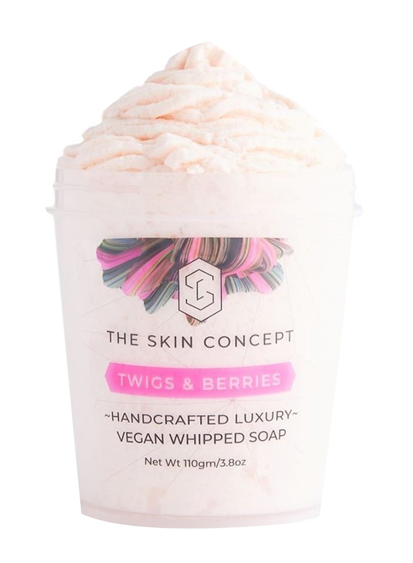 The Skin Concept Twigs & Berries Handcrafted Luxury Vegan Whipped Soap, Beige, 110gm