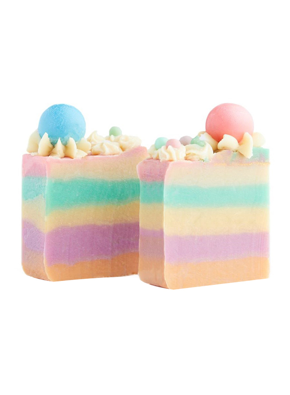 The Skin Concept Gumball Cake Handcrafted Luxury Vegan Dessert Soap, Multicolour, 2 Pieces